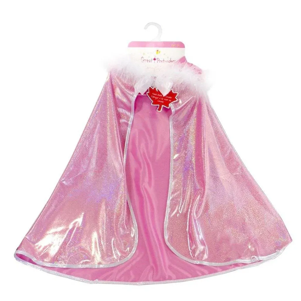 Great Pretenders 50415 Glitter Princess Cape, Pink, Size 4-6
