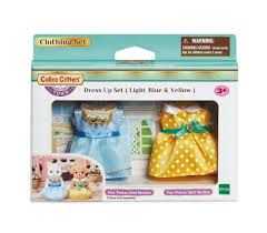 Calico Critters CF3039 Dress Up Set (Light Blue &amp; Yellow)