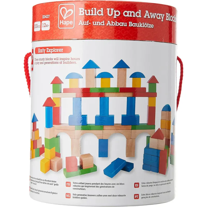 Hape E0427 Build Up &amp; Away Blocks - 100 pcs
