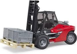 Bruder 02513 Linde Hti60 Fork Lift W Pallet And 3 Cargo Cages