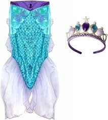Great Pretenders 42285 Mermaid Glimmer Skirt w/Tiara, Lilac/Blue, Size  5-6
