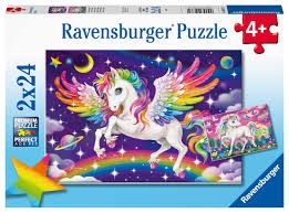 Ravensburger 5677 Unicorns &amp; Pegasus 2X24 Pc Puzzle