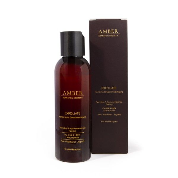 AMBER EXFOLIATE Kombinierte Gesichtsreinigung mit Bernstein Peeling, 1% AHA & UREA