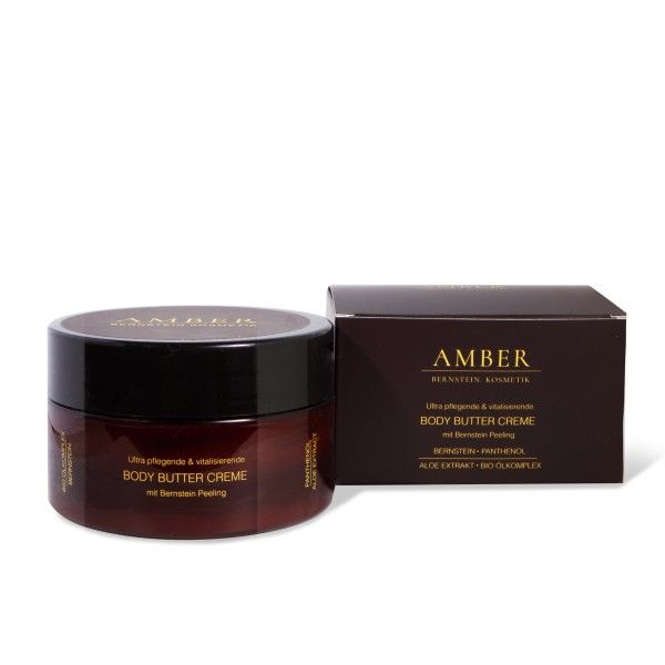 AMBER ULTRA pflegende & regenerierende BODY BUTTER CREME MIT BERNSTEIN-MIKROPEELING; 200ml