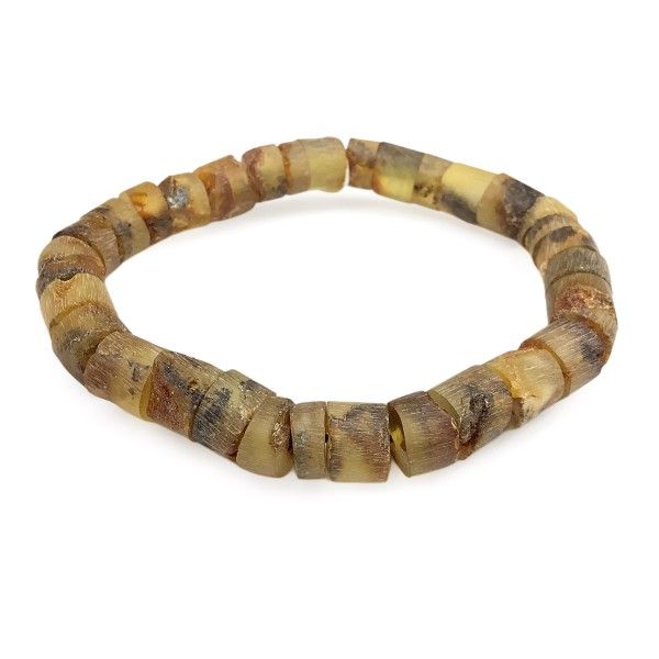 Armband rohe Bernstein Scheiben 7-8mm, Farbe hell Slag