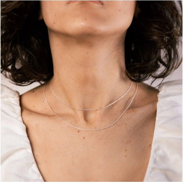 KETTE VERSTELLBAR ANKERKETTE 50CM SCHIEBEPERLE + STAB 1MM, Rose Gold vgdt. St.Silber 925
