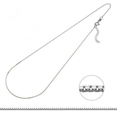 VENEZIANER KETTE 0,8MM; St.Silber 925/1000 Weiß Rhodiniert