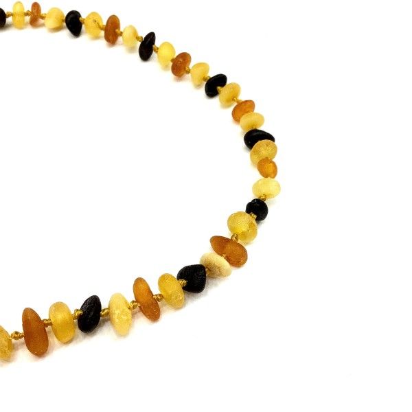 Zahnkette für Baby roher 4 Farben Bernstein, Kiesel