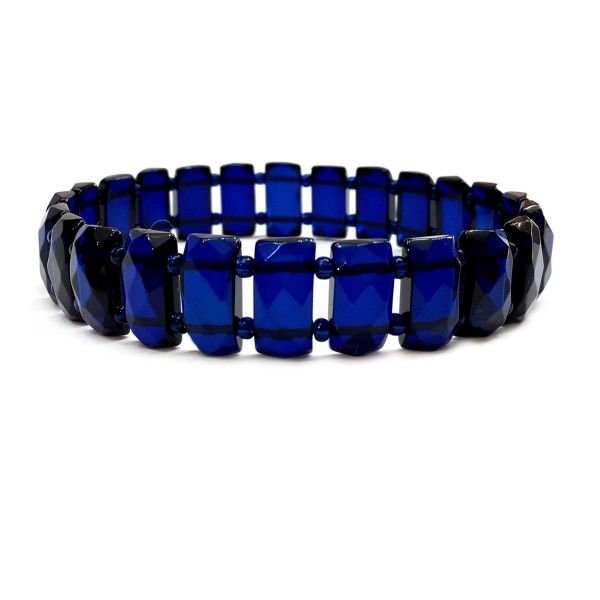 Armband blauer karibischer Bernstein Platten, S
