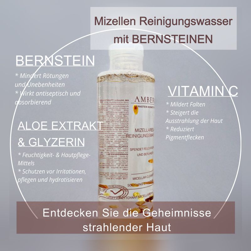 AMBER Mizellen Reinigungswasser mit echten Bernsteinen 200ml