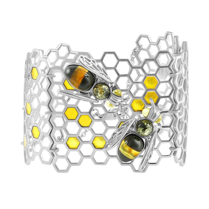 Armband Bienenwaben in St. Silber 925