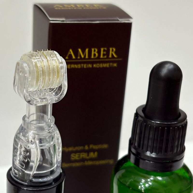 Microneedling Set: Dermaroller 0.25mm und SERUM Hyaluron & Peptides