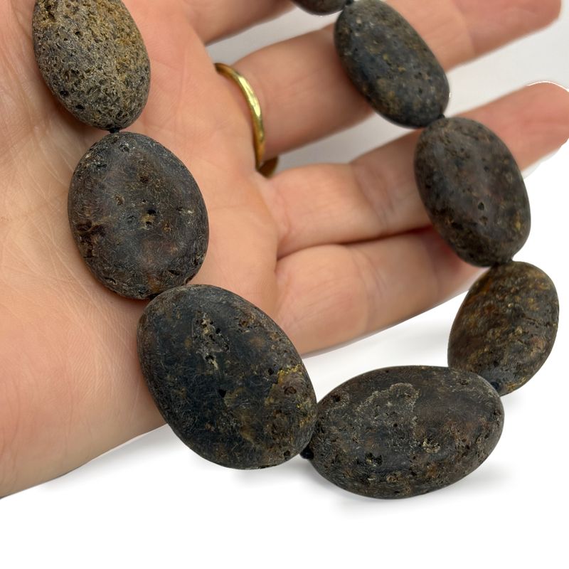 Bernsteinkette Kartoffel L roher Bernstein, 53cm