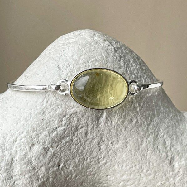 Armband MR Rechteck Bernstein 004 St. Silber 925