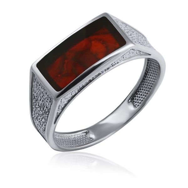 Siegelring Der Klassiker Rose Gold vgdt. St. Silber 925 Bernstein