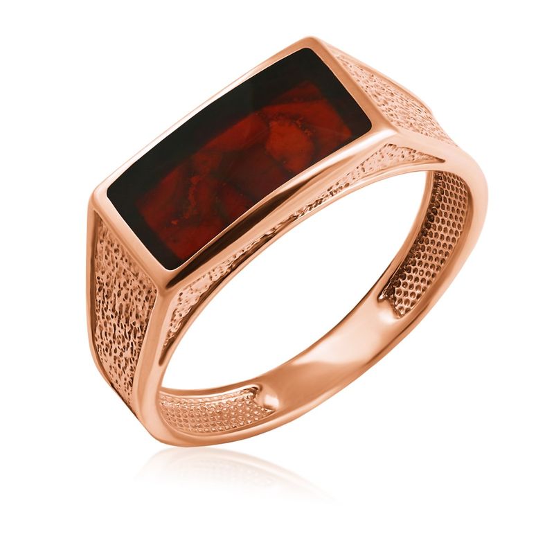 Siegelring Der Klassiker Rose Gold vgdt. St. Silber 925 Bernstein