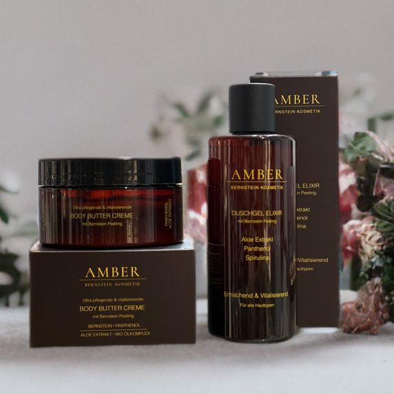 AMBER Body Set - DISCHGEL Amber Elixir & BODY BUTTER CREME MIT BERNSTEIN-MIKROPEELING
