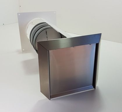 Energiesparmauerkasten Blower Door dicht mit Zertifikat Edelstahl Außengitter Ø125 Ø150