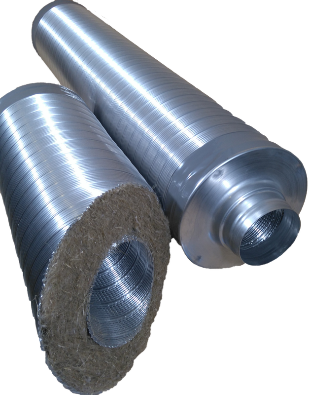 Rohrschalldämpfer, Telefonieschalldämpfer, 50mm, 100mm Packungsstärke, 1000mm lang, Mineralfaserfrei