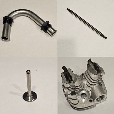 Head, valve, pushrods and manifolds