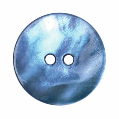A round shiny blue button.