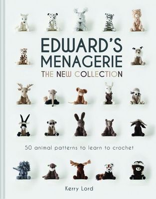 The front cover of the book, showing several crocheted animals.