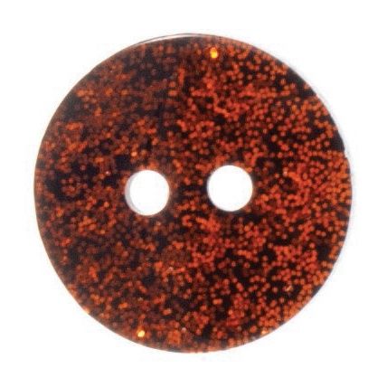 A round glittery orange button.