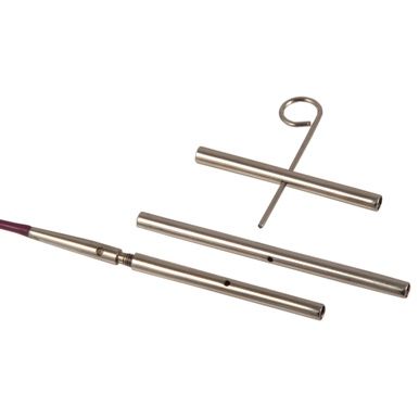 3 interchangeable cable connectors as well as a cable key.