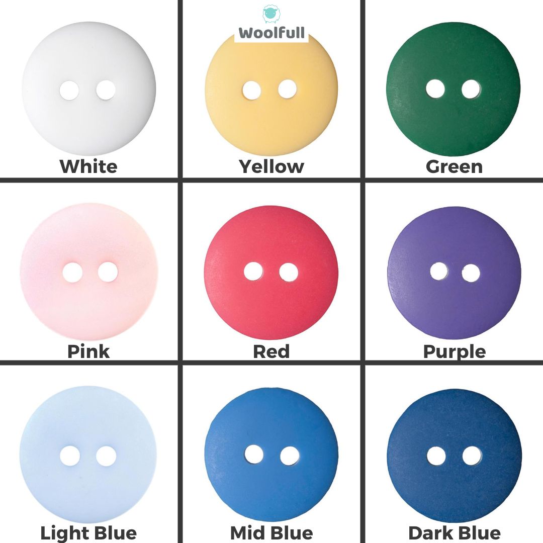 A shade card showing the 9 plain shades of buttons.