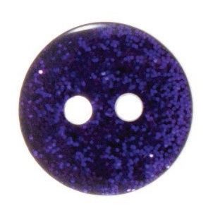 A round glittery purple button.