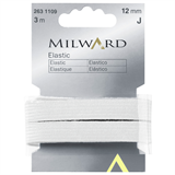 A pack of 12mm wide white elastic.