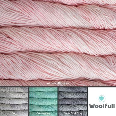 A shade card showing 4 colours of Rios, in pale pink, light grey, aqua blue and dark grey.