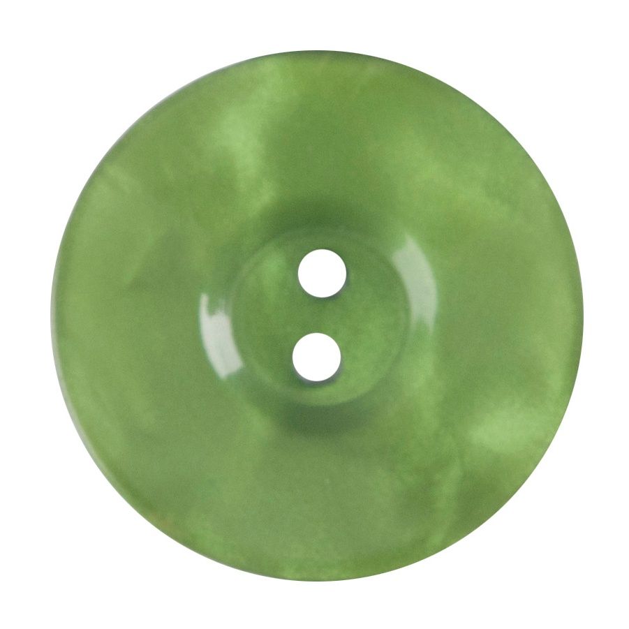 A round shiny green button.