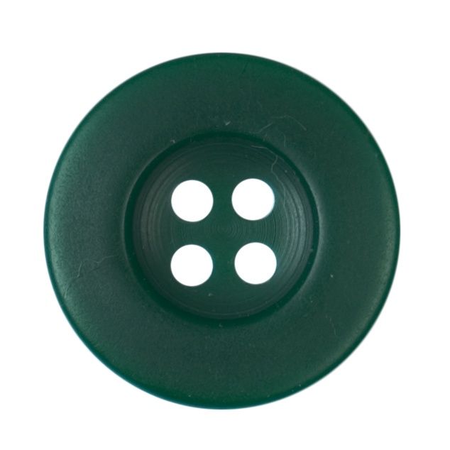 A round dark green button.