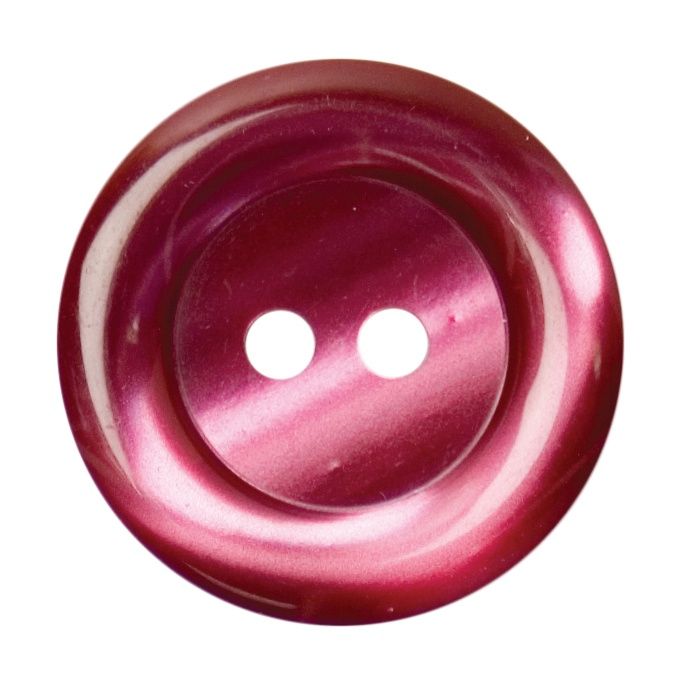 A round deep red button.