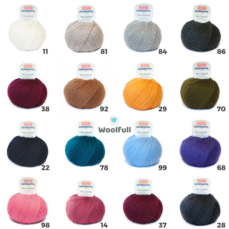A shade card showing the 16 shades of New Zealand.