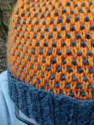 A close up of the hat pattern.