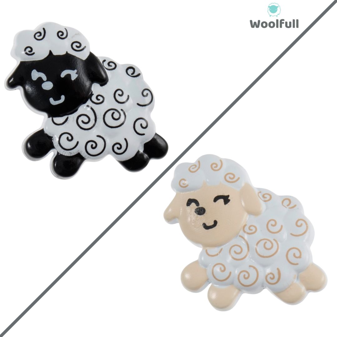 2 sheep shaped buttons.