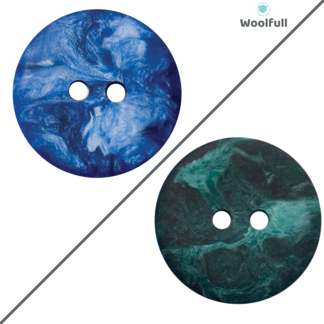 A blue marble effect button and a green marble effect button.