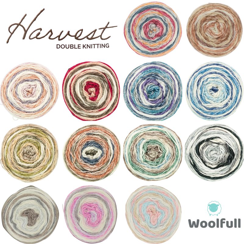 All 13 shades of King Cole Harvest DK.