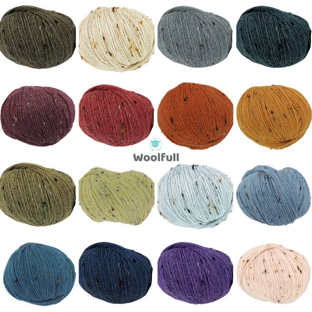 All 16 shades of Homespun DK.