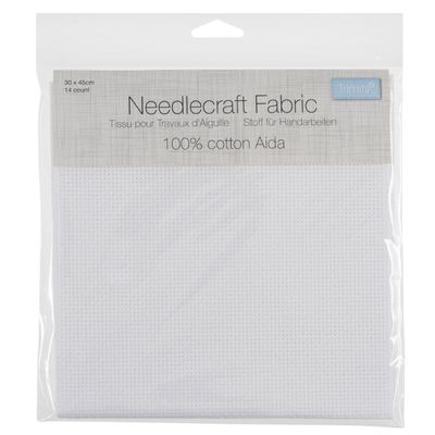 A pack of white Aida fabric.