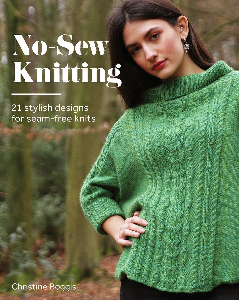 The front cover of the book, showing a woman wearing a green knitted sweater.