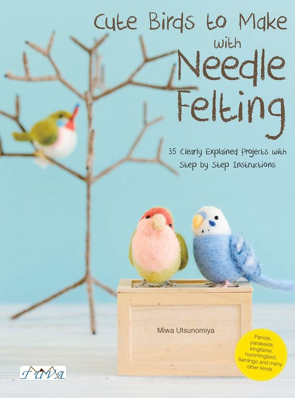 The front cover of the book, showing 3 needle felted birds.