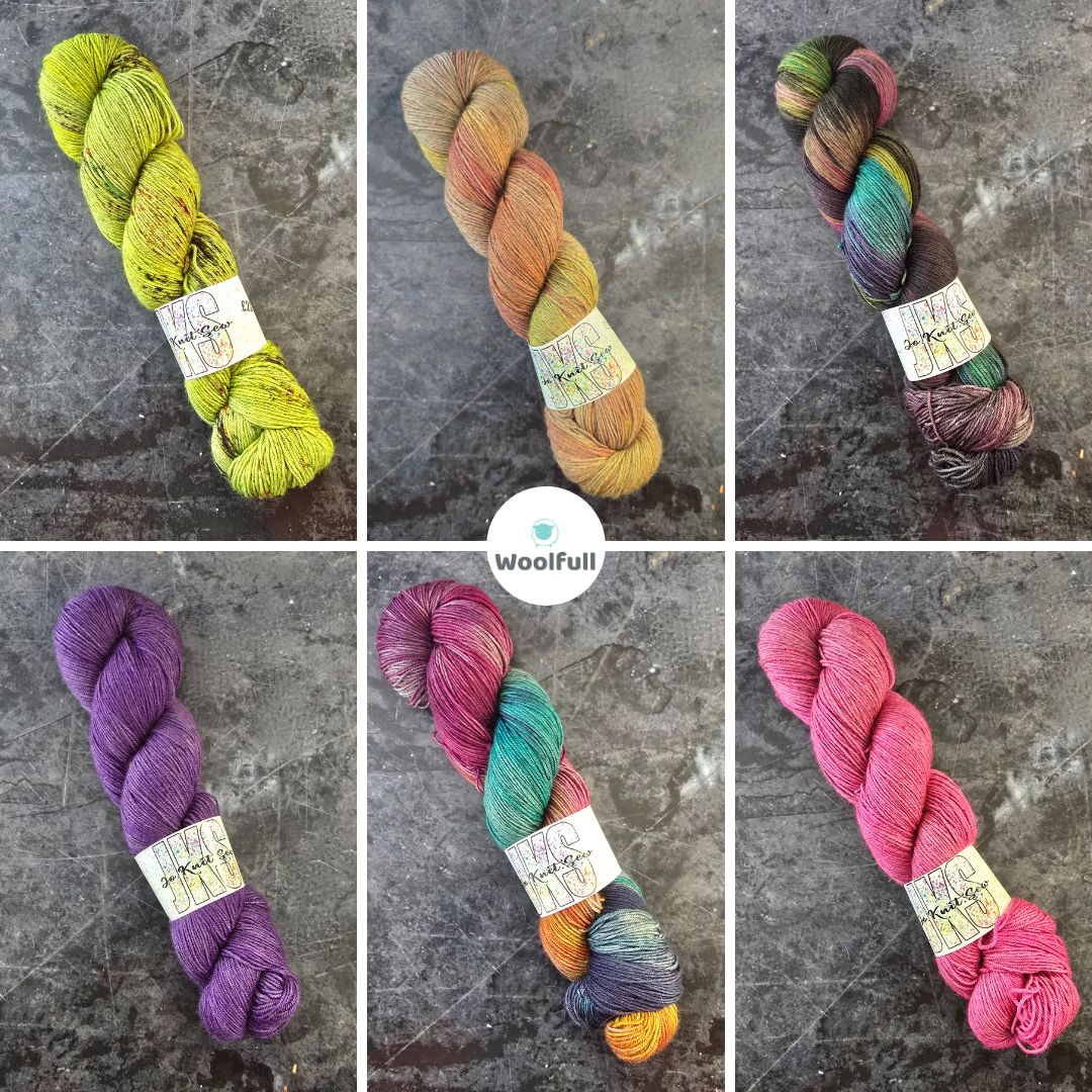 A shade card showing all 6 colourways.