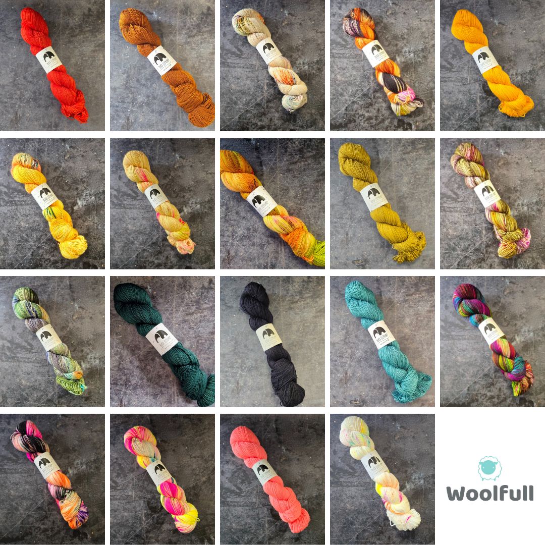 A shade card showing all 19 colourways.