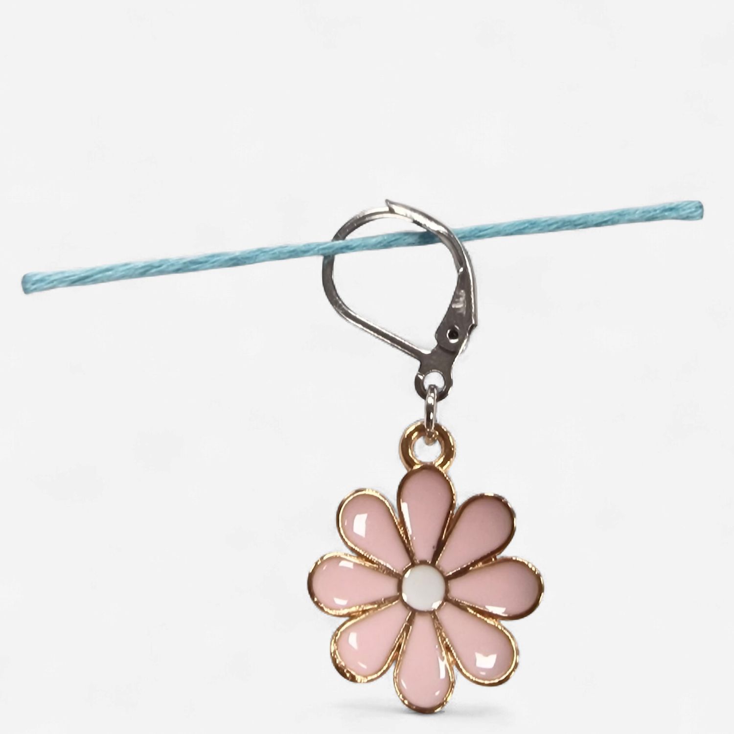 Handmade Stitch Markers - Pink Flower