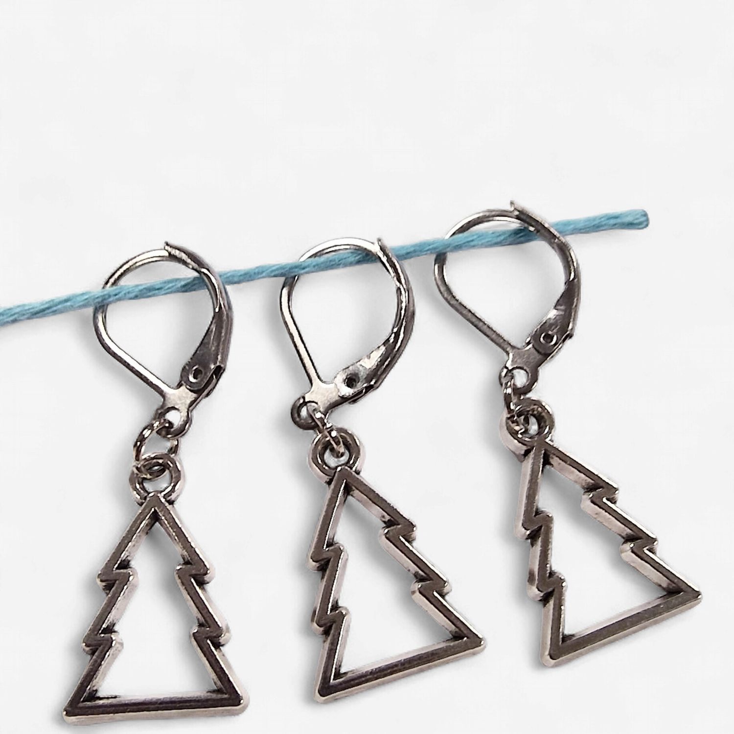 Handmade Stitch Markers - Christmas Trees