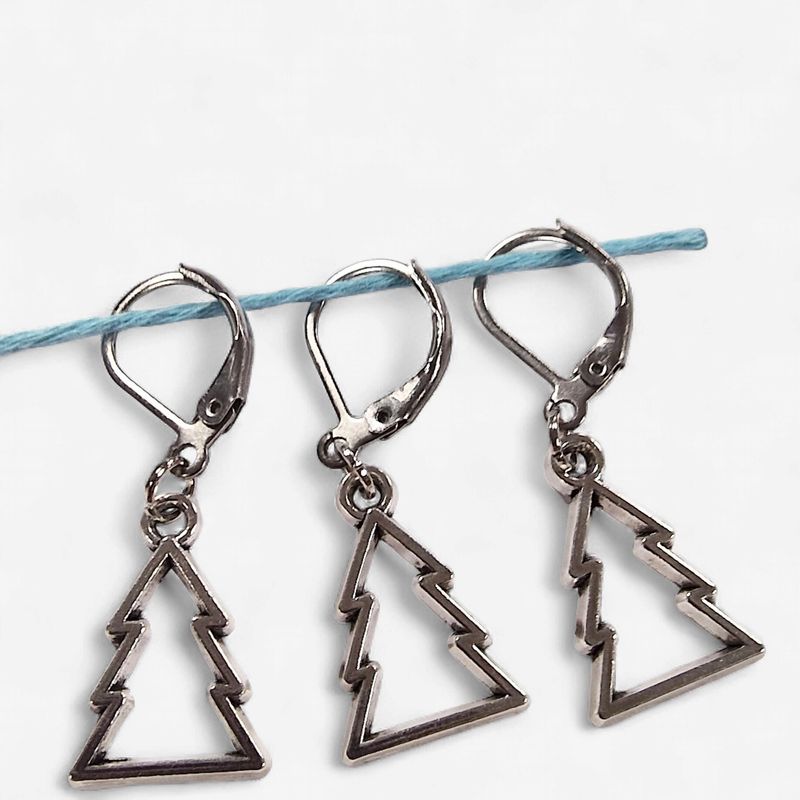 Handmade Stitch Markers - Christmas Trees