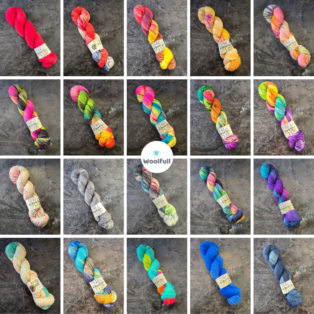 A shade card showing all 20 colourways.